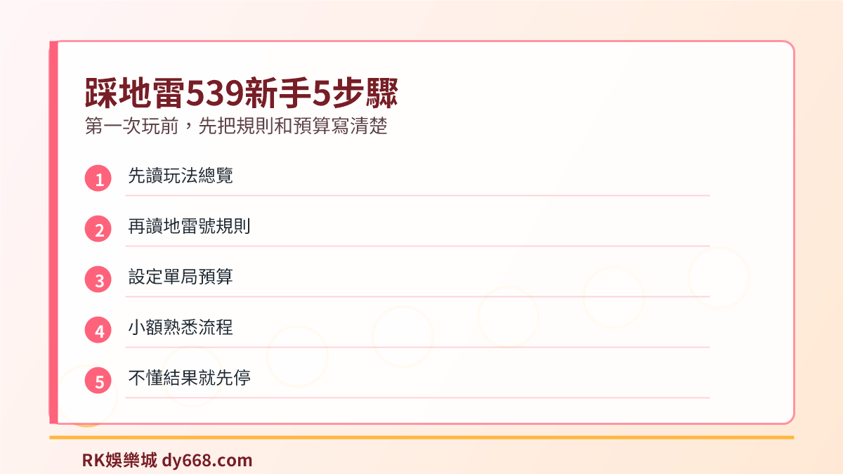 踩地雷539新手5步驟，提醒先讀規則、設定預算並小額熟悉流程